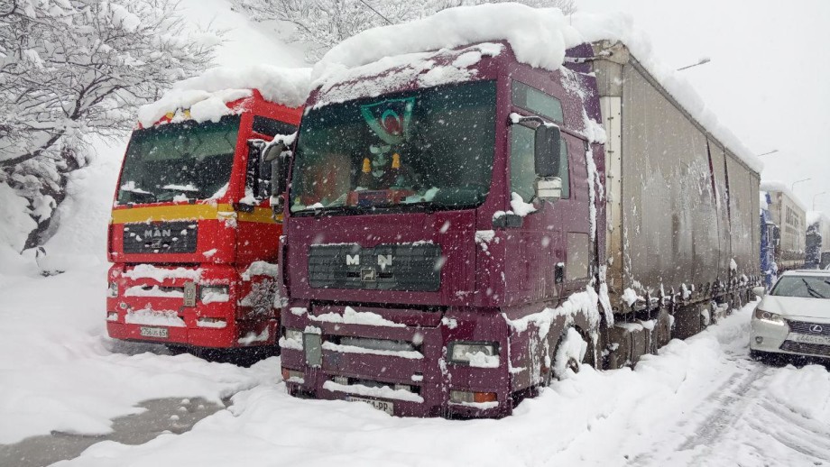 Автосообщение между Россией и Грузией прервал обильный снегопад (ФОТО)