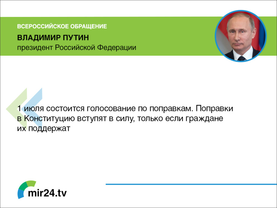Обращение Владимира Путина к россиянам. ГЛАВНОЕ