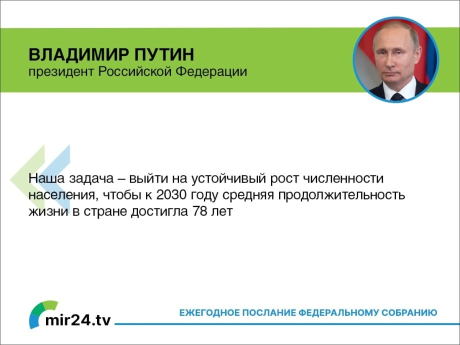 Послание Владимира Путина Федеральному собранию. Главное (Карточки)