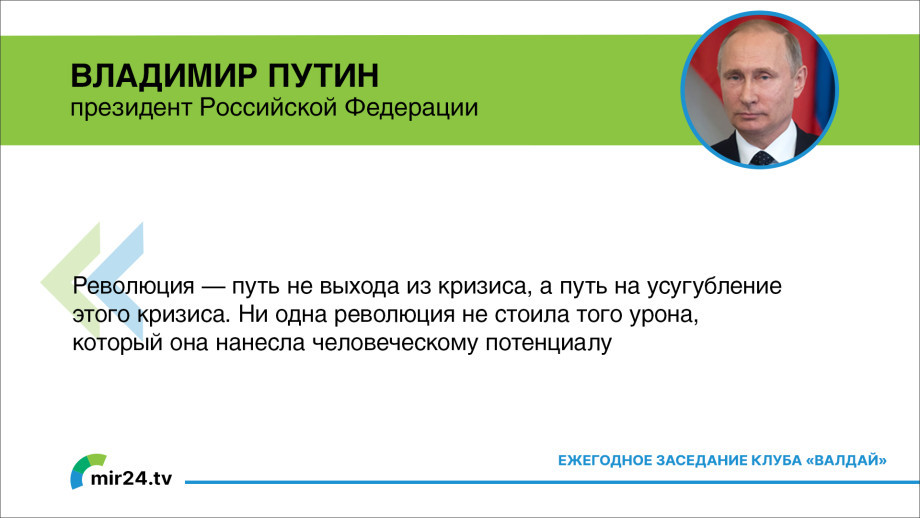 Выступление Владимира Путина на Валдайском форуме. КАРТОЧКИ