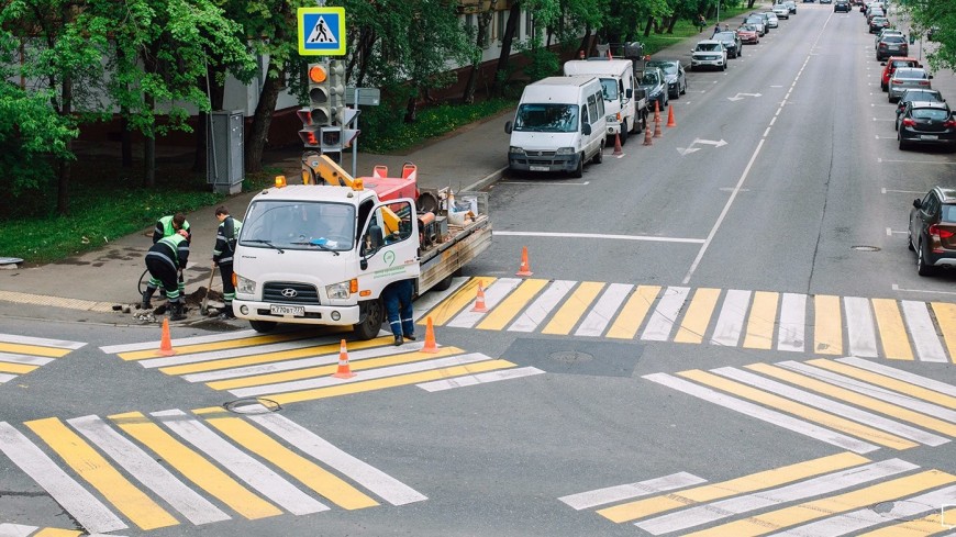 Диагональные пешеходные переходы в Москве отметят пунктиром