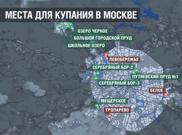 Роспотребнадзор закрыл для купания три из десяти зон отдыха в Москве