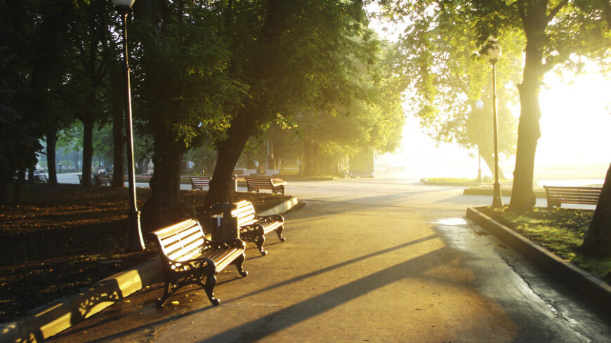 Фото: Елена Карташова, &quot;«Мир 24»&quot;:http://mir24.tv/, утро, парк, сквер, скамья, рассвет