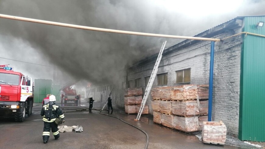 Крупный пожар на складе локализован в Курске
