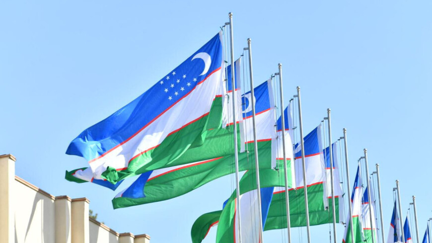Узбекистан, Ташкент, флаги Узбекистана, флаг Узбекистана
