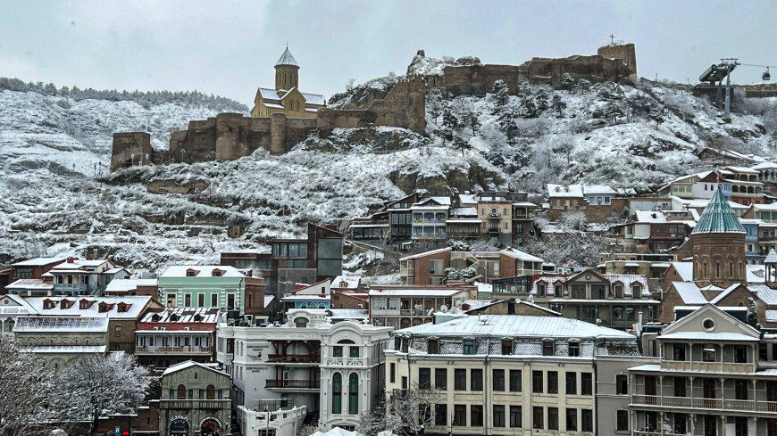 Крепость Нарикала, Старый Тбилиси, Грузия зимой, Тбилиси зимой, снег в Грузии, снег в Тбилиси, зимняя Грузия, зимний Тбилиси